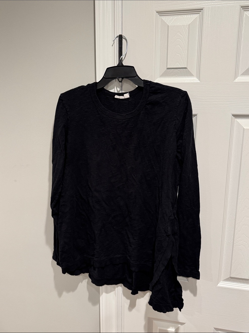 Wilt Black Long Sleeve Crewneck Top